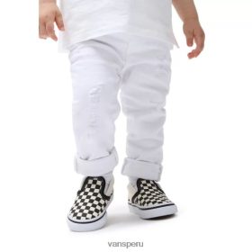 Vans Perú NBDZ461064 blanco y negro | Vans Zapatos sin cordones con diseño de cuadros para niño (1-4 años)
