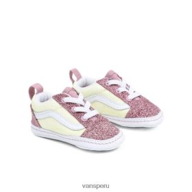 Vans Perú NBDZ461106 amarillo-rosa | Vans zapatos de cuna infantil old skool (0-1 año)