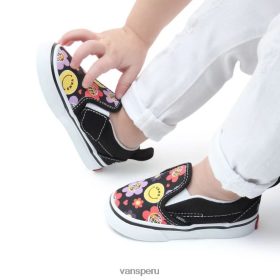 Vans Perú NBDZ461110 negro | Vans zapatos sin cordones en v para niños pequeños (1-4 años)