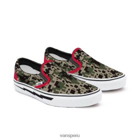 Vans Perú NBDZ461214 único | Vans Zapatos sin cordones de niños Customs Pixel Camo (4-8 años)