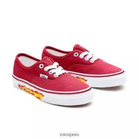 Vans Perú NBDZ461216 único | Vans kids customs flame red authentic (4-8 años)