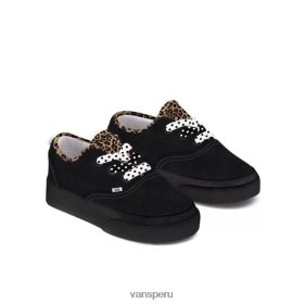 Vans Perú NBDZ461228 único | Vans Zapatos auténticos de leopardo negro customs para niños pequeños (1-4 años)