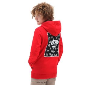 Vans Perú NBDZ461292 rojo | Vans sudadera con capucha y camiseta con estampado de cuadros para niños
