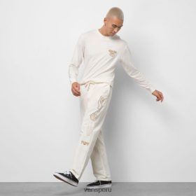 Vans Perú NBDZ461452 marrón hueso blanco antiguo | Vans pantalón holgado con cintura elástica y cónica