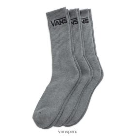 Vans Perú NBDZ461764 gris jaspeado | Vans calcetines clásicos, paquete de 3 tallas 6.5-9