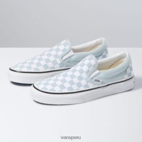 Vans Perú NBDZ461842 azul bebé-blanco verdadero | Vans slip-on de tablero de ajedrez
