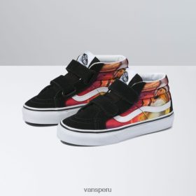 Vans Perú NBDZ461850 negro-blanco verdadero | Vans niños tiburón puesta de sol sk8-mid reedición v