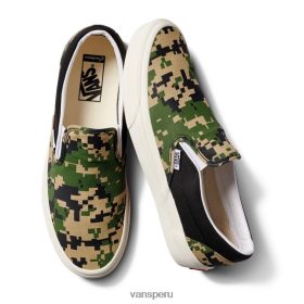 Vans Perú NBDZ461862 único | Vans slip-on de camuflaje pixelado personalizado