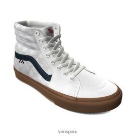 Vans Perú NBDZ461974 único | Vans patín de tablero de ajedrez blanco verdadero personalizado sk8-hi