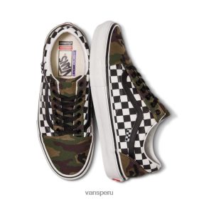 Vans Perú NBDZ461984 único | Vans aduanas tablero de ajedrez camuflaje patinar vieja escuela