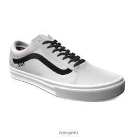 Vans Perú NBDZ461986 único | Vans aduanas verdadero patín de cuero blanco old skool