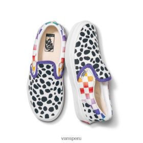 Vans Perú NBDZ462050 único | Vans costumbres niños arco iris dálmata slip-on