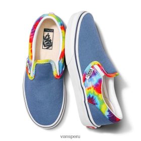 Vans Perú NBDZ462052 único | Vans zapatos sin cordones con teñido anudado y arcoíris azul marino para niños aduaneros