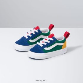 Vans Perú NBDZ462226 azul-verde-amarillo | Vans club náutico infantil old skool encaje elástico