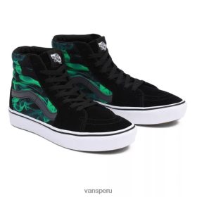 Vans Perú NBDZ46264 negro-verde | Vans zapatos cómodos sk8-hi