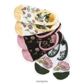 Vans Perú NBDZ462712 lilas | Vans calcetines canoodle con diseño de amapola y ditsy para niños, paquete de 3 tallas 1-6