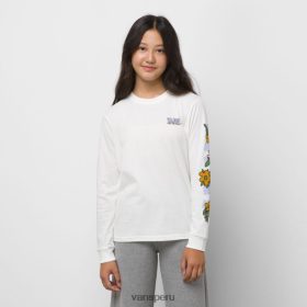 Vans Perú NBDZ462762 malvavisco | Vans camiseta bff de manga larga con cuadros florales en el pecho izquierdo para niños