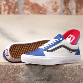 Vans Perú NBDZ462906 verdadero azul-blanco | Vans deporte cuero skate old skool