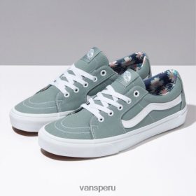 Vans Perú NBDZ462998 verde medio-verdadero blanco | Vans huele las flores sk8-low