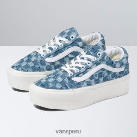 Vans Perú NBDZ463082 demin-multi | Vans forma de pila tejida de la vieja escuela