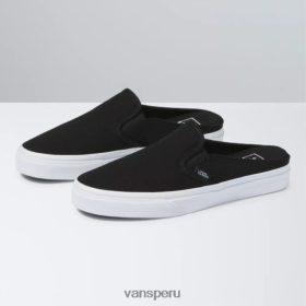 Vans Perú NBDZ463208 lienzo negro-blanco verdadero | Vans mules clásicos sin cordones de lona