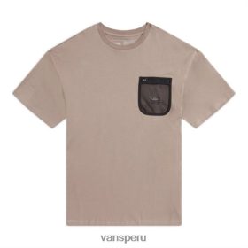 Vans Perú NBDZ463312 marrón desierto | Vans camiseta oversize con bolsillo de malla