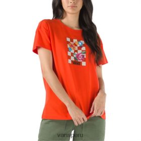 Vans Perú NBDZ463802 naranja electrica | Vans camiseta de novio cuadrada de costura de anaheim