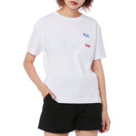Vans Perú NBDZ463816 blanco | Vans camiseta con bolsillo incrustado y oso