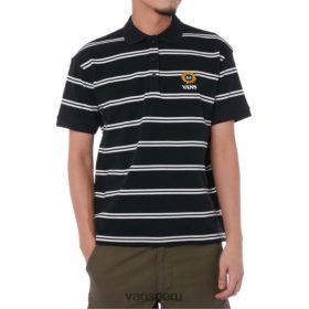 Vans Perú NBDZ463840 raya de malvavisco negro | Vans playeras tipo polo de 66 girasoles