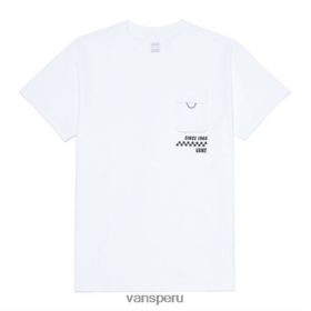Vans Perú NBDZ463844 blanco | Vans camiseta con bolsillo y anilla a cuadros