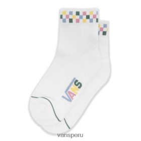 Vans Perú NBDZ464090 blanco-azul ashley | Vans calcetines con diseño a cuadros 6.5-10, 1 paquete