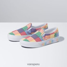Vans Perú NBDZ464214 blanco multiverdadero | Vans zapatos sin cordones clásicos del orgullo de los niños