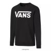 Vans Perú NBDZ464304 blanco negro | Vans Forro polar de manga larga Classic Crew II para hombre - negro/blanco