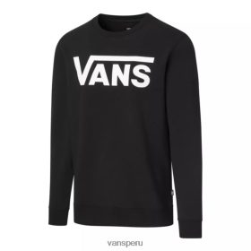 Vans Perú NBDZ464304 blanco negro | Vans Forro polar de manga larga Classic Crew II para hombre - negro/blanco
