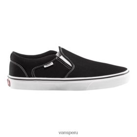 Vans Perú NBDZ464320 blanco y negro | Vans zapatos de lona asher para hombre