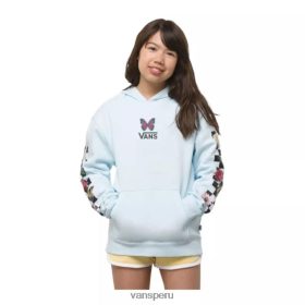 Vans Perú NBDZ464348 azul delicado | Vans Sudadera con capucha de mariposa para niña, jersey para niño, bolsillo canguro de algodón