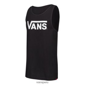 Vans Perú NBDZ464352 blanco y negro | Vans Camiseta sin mangas clásica de algodón para hombre.