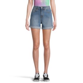 Vans Perú NBDZ464480 lavado del océanolavado del océano | Vans pantalones cortos de tiro alto con puños enrollados para mujer