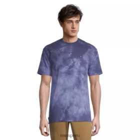 Vans Perú NBDZ464494 azul verdadero | Vans Camiseta off the wall para hombre, manga corta, cuello redondo, algodón, gráfico teñido anudado