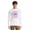 Vans Perú NBDZ464504 blanco | Vans Camiseta de manga larga con cuello redondo y gráfico de algodón para hombre