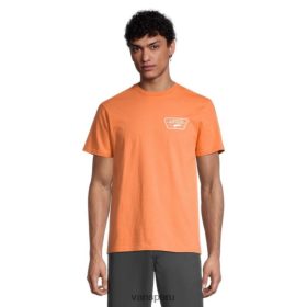 Vans Perú NBDZ464520 melón | Vans Camiseta de manga corta con cuello redondo y parche completo en la espalda para hombre, gráfico de algodón