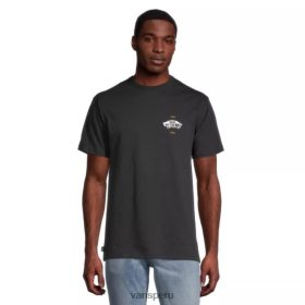 Vans Perú NBDZ464568 negro | Vans Camiseta con logo off the wall para hombre, manga corta, cuello redondo, logo de algodón