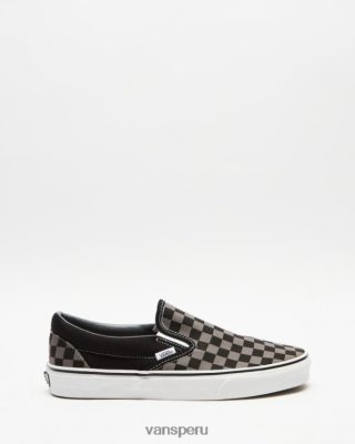 Vans Perú NBDZ464690 peltre negro | Vans clásico sin cordones - unisex