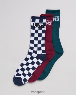 Vans Perú NBDZ464742 verde azulado profundo | Vans calcetines clásicos con tripulación de 3 pares