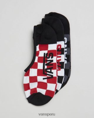 Vans Perú NBDZ464758 cheque rojo y blanco | Vans calcetines clásicos super invisibles paquete de 3