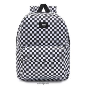 Vans Perú NBDZ46522 blanco y negro | Vans mochila a cuadros old skool