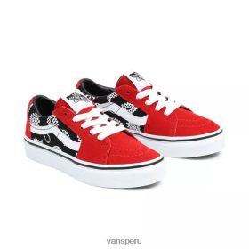 Vans Peru NBDZ461181 negro-rojo | Vans zapatos sk8-low de niños (4-8 años)