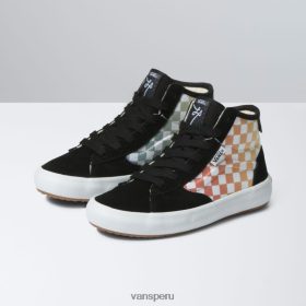 Vans Peru NBDZ461433 tablero de ajedrez negro-multi | Vans niños pequeña lizzie