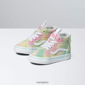 Vans Peru NBDZ461751 pasteles múltiples | Vans Cremallera sk8-hi de gamuza arcoíris para niños pequeños