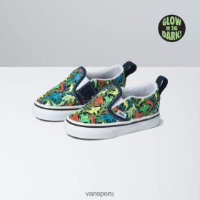 Vans Peru NBDZ461823 vestido de tiburones brillantes azules | Vans niño sin cordones v